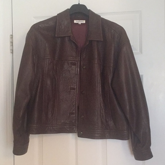Ann Taylor Jackets & Blazers - Ann Taylor leather bomber trucker jacket, vintage